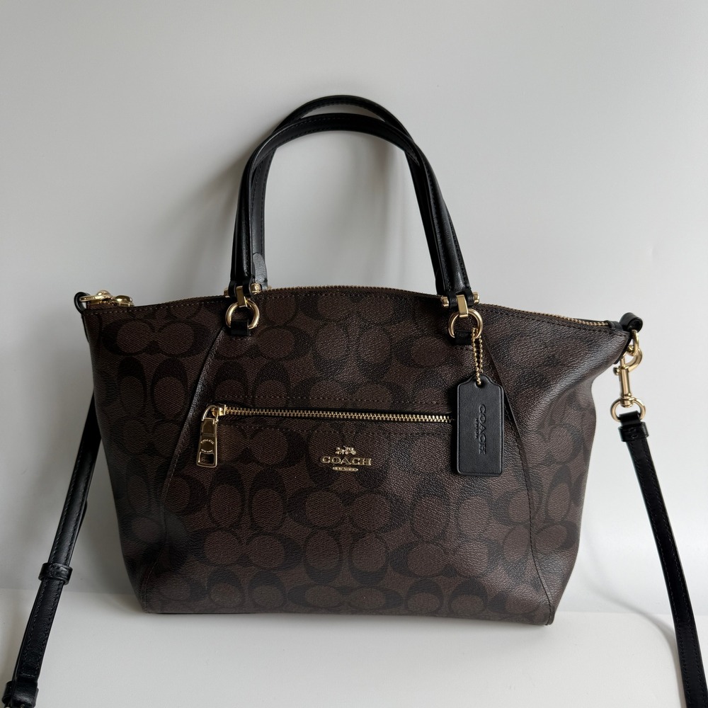 Coach Prairie Satchel Dark Brown Signature Canvas Bag F79998